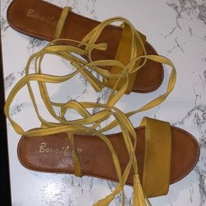 Yellow Strap Sandals